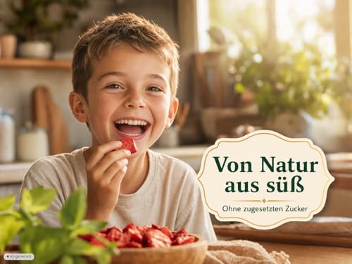 EWL Naturprodukte Erdbeeren gefriergetrocknet 400g, im bruchsicheren Eimer, gefriergetrocknete Erdbeeren in Deutschland abgefüllt, vegan und natürlich lecker