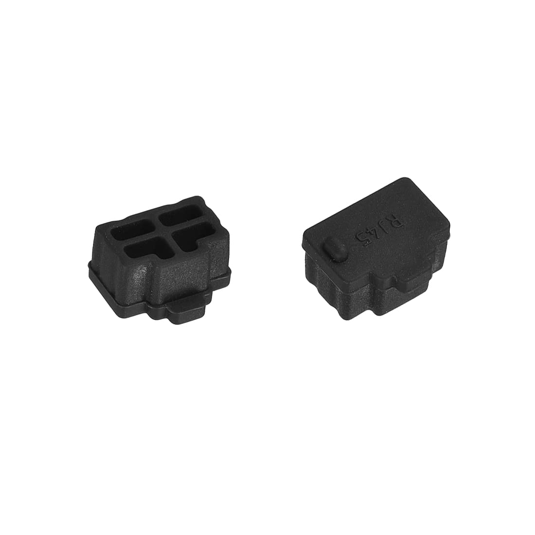 sourcing map 20 Piezas RJ45 Silicona Protectores Ethernet Concentrador Puerto Anti Polvo Tapa Cubierta 12mmx8,3mm Negro