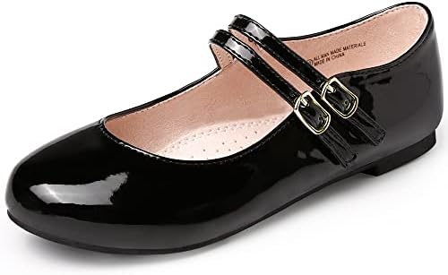 MIXIN Girls Dress Shoes Mary Jane Shoes for Girl Ballet Flats Back to School Princess Wedding Shoes Black Size 3