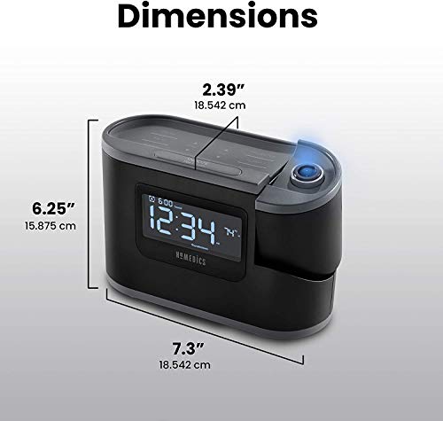 Homedics Soundsleep Recharged Alarm Clock & White Noise Sound Machine, 6-In-1 Projection Alarm Clock And Sleep Sound Machine, 8 Nature Sounds And Indoor Temperature Sensor, Auto-Off Timer #TOP4