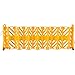 Global Industrial 12'L Extendable Mobile Barrier with Reflective Stripes, Yellow