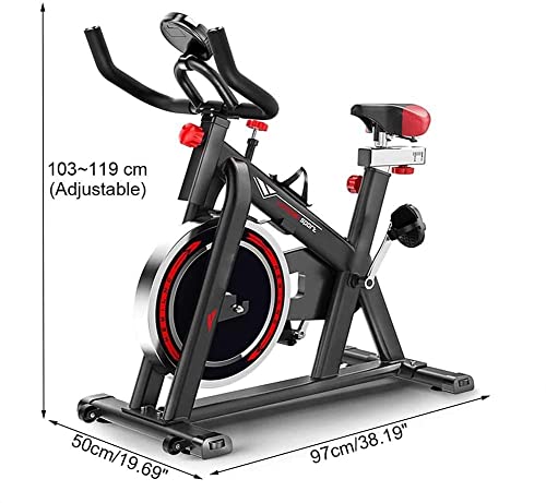 Image of Magnetic Resistance Exercise Bike - Indoor Cycling Bike Stationary with Comfortable Seat Cushion Silent Belt Drive Exercise Bikes Stationary