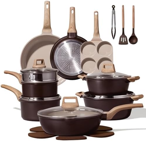 CAROTE 21pcs Ceramic Cookware ...
