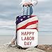 QSMBNET Travel Luggage Cover Happy Labor Day Spandex Suitcase Protector Washable Baggage Covers Fashion Elastic Scratch-Resistant Luggage Cover Protector Fits 18-32 Inch Luggage
