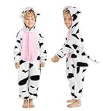 Realistisches Kuh-Design: Das Kuh Kostüm Kinder verfügt über einen niedlichen Kuhkopf und -schwanz. Die Kapuze im Kuh-Stil und das insgesamt liebevolle Design machen das Kostüm besonders charmant.
