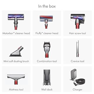 Dyson V8 Absolute Cordless Vacuum Cleaner, 115 AW, up to 40 min runtime, De-tangling Motorbar, removes Pet hair, Fluffy cleaner head, cordless handheld