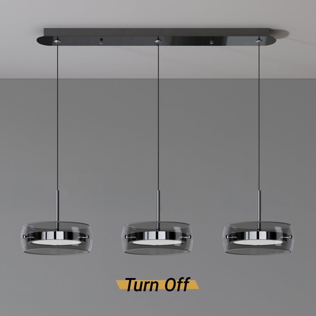 Nowoczesne Minimalistyczne Trzygłowne Światło Wiszące LED Czarne Regulowane Wysokością Lampy Wiszące Creative Design Restauracja Lampa Wisząca Nadaje Się Do Kuchni I Salonu(Long chassis)