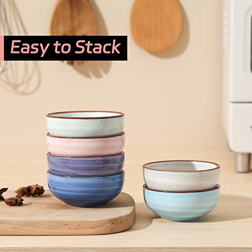 K Kitchentour Colorful Style Dinnerware Set - 26 Oz Ceramic Pasta Bowls Set Of 6 With 2.7 Oz Dip Bowls Set Of 6 #TOP1