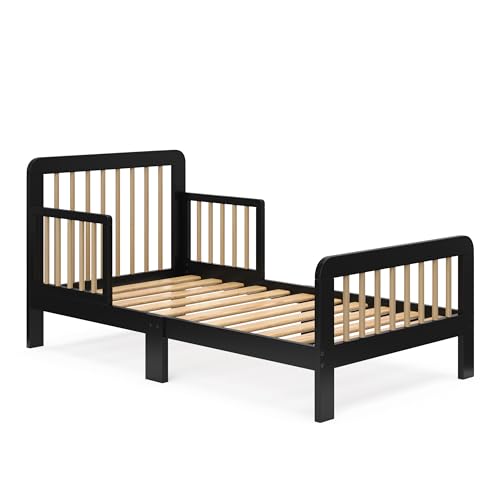 Image of Storkcraft Pasadena Toddler Bed, Black with Driftwood
