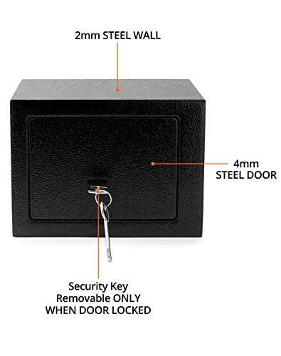 QWORK® Mini Home Safe Box 3 Key Locking, 23x17x17cm - Image 2