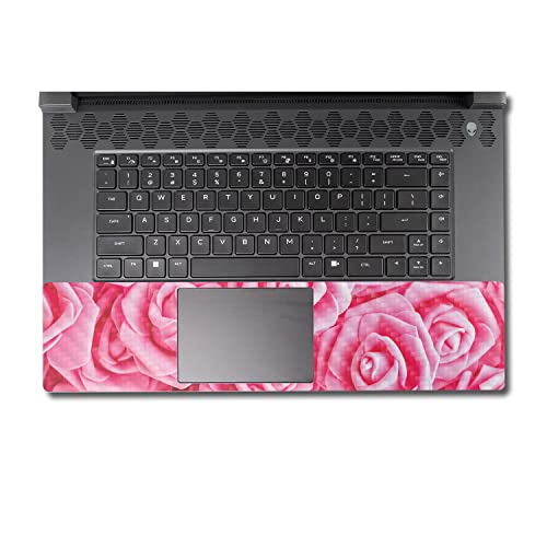 Image of MightySkins Carbon Fiber Skin Compatible with Alienware M17 R5 (2022) Full Wrap Kit - Super Pink Roses | Protective, Durable Textured Carbon Fiber Finish | Easy to Apply | Made in The USA