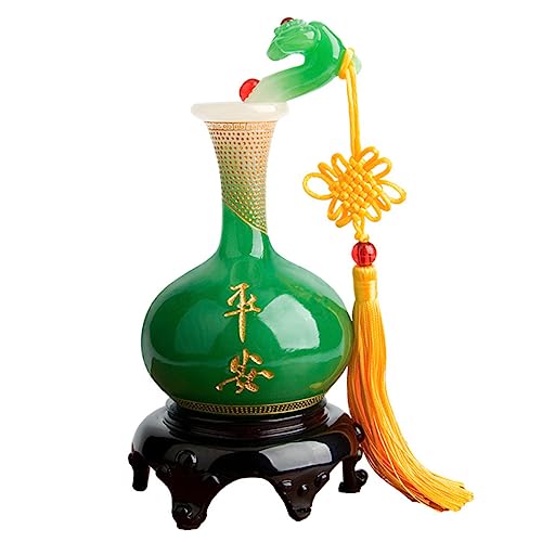 CORHAD Chinese Style Green Jade Vase Small Decorative Flower Bottle