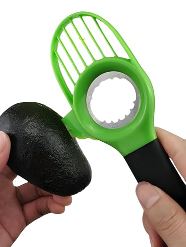 3-in-1 Avocado Cutter and Pit Remover Avocado slicer Avocado tool set with Stainless Steel Perfect for Pitting, Slicing, and Scooping - Good Grip Durable Design