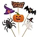 FEPITO 60 Pezzi di Halloween Cupcake Topper Halloween Stuzzicadenti Bandiere Indicatori per Halloween Party Torta Cibo Formaggio Piatto Antipasti Decor