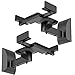 WALI Speaker Wall Mounts, Dual Side Clamping Bookshelf Mounting Bracket for Large Surrounding Sound Speakers, Hold up to 66 lbs. (SWM201XL), 1 Pair, Black