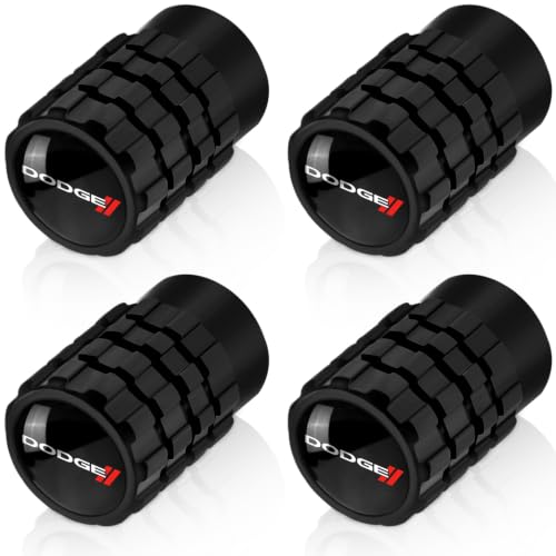 Image of 4pcs Tire Valve Stem Caps for Dodge Challenger Series Stem Cap Universal Car Air Cover Car Accessories for Cars, SUV, Truck, Motorcycles Black