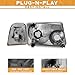 WEELMOTO for 2001 2002 2003 2004 2005 2006 2007 2008 2009 2010 2011 Ranger ford Ranger Headlights Assembly,Chrome Housing Amber Reflector Left+Right Pair Set
