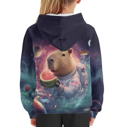 Image of WELLFLYHOM Boys Hooded Sweatshirts Hoodie Pullover Cool Graphic Crewneck Blouses Size 6-16