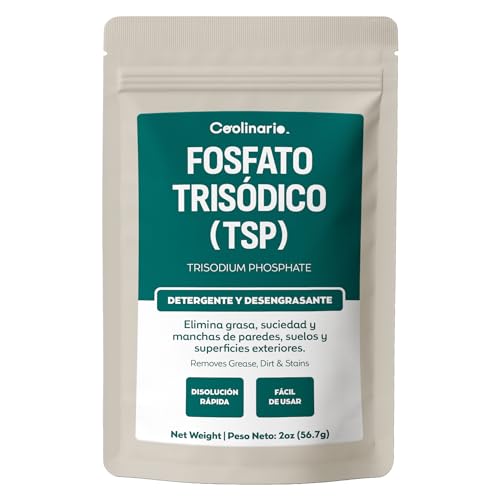 Coolinario Fosfato Trisódico TSP (56 g) Limpiador y Desengrasante Potente para Paredes, Suelos y Exteriores | Elimina Grasa y Suciedad | Uso Doméstico e Industrial