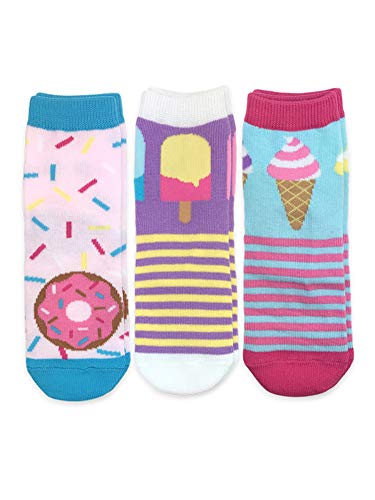 Jefferies Socks Girls' Donut Popsicle Ice Cream Novelty Crew Socks 3 Pack