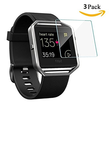Fitbit Blaze Screen Protector,Tempered Glass 2.5D, HD Ultra Clear Film for Fitbit Blaze,3-Pack