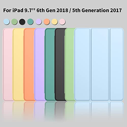 Imieet Ipad 9.7 Case (2018/2017 Model, 6Th/5Th Generation), Smart Cover With Pencil Holder And Soft Baby Skin Silicone Back And Full Body Protection, Auto Wake/Sleep Cover (Sky Blue) #TOP6
