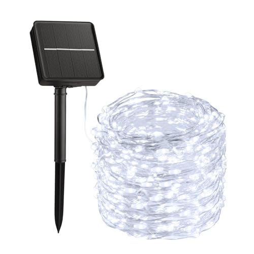 Minetom Solar String Lights for Outside, 33Ft 100 LED Outdoor