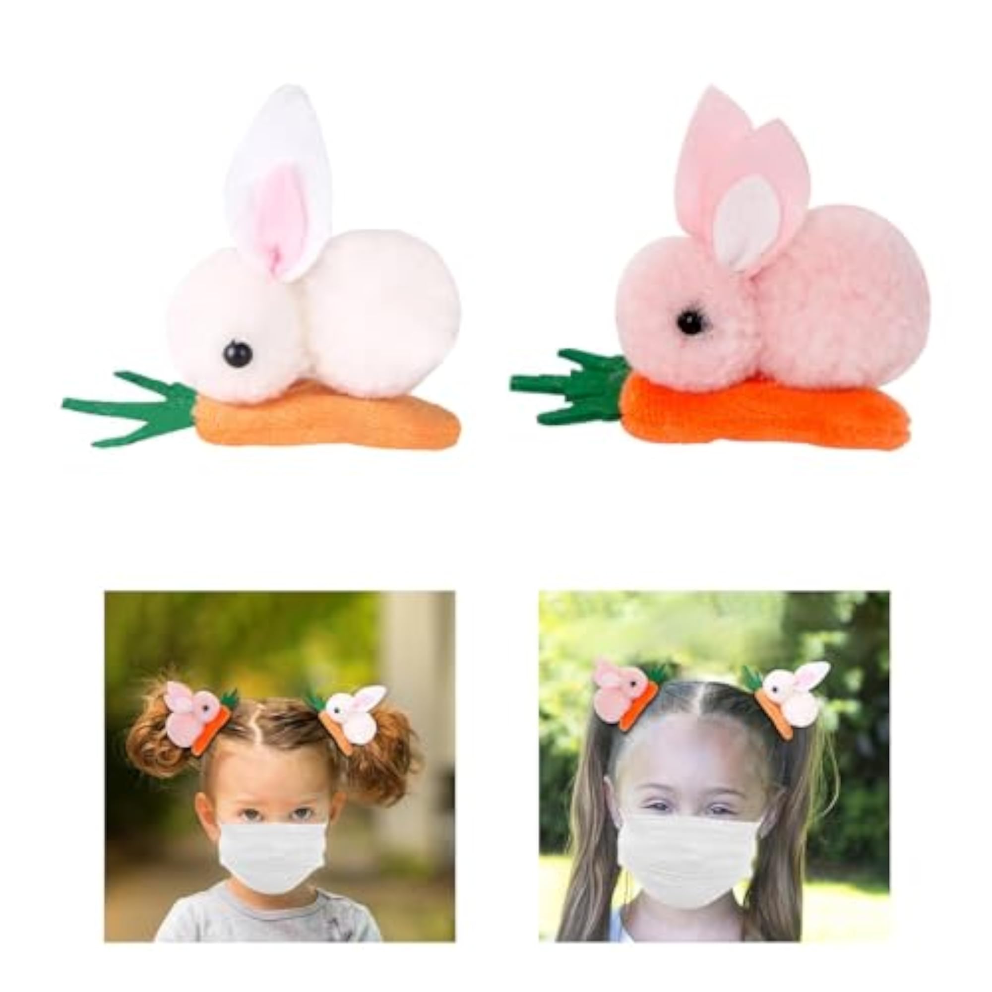 5x Easter Carrot Furry Hair Clips for Birthday Gift