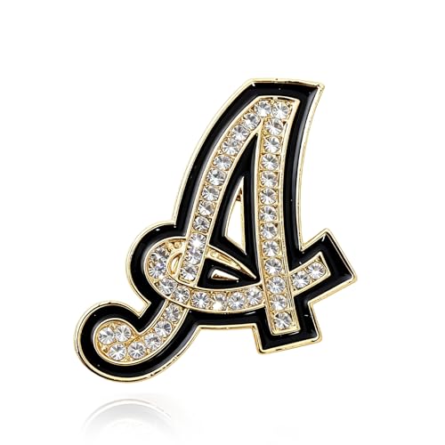 Image of Letter Brooches and Pins for Women A-Z Initial Brooch Pins for Socks Backpacks Crafts Fashion Crystal Rhinestone Initial Pins Trendy Custom Jewelry for Men Women