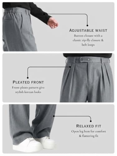Image of Linen Pants for man | Relaxed Fit Korean Pants | Gurkha Trouser | Lower for Men | Elastic Waist Bottom wear | Straight Fit Casual Trousers | Formal Pant for Office & Wedding