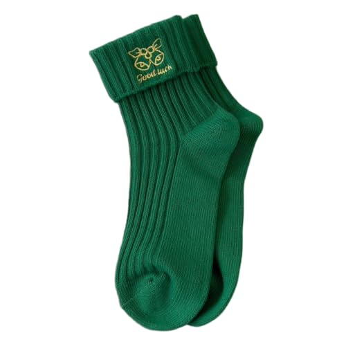 Calcetines de algodón para mujer con acabados de letras bordadas GFZMF