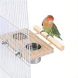ZhouWei 2 Piezas Comedero Pajaros con Posaderos para Jaulas, Comedero Pajaro Jaula de Acero Inoxidable Cuenco de Comida Colgante Juguetes para Ninfas, Accesorios para Loros y Mascotas Pequeñas