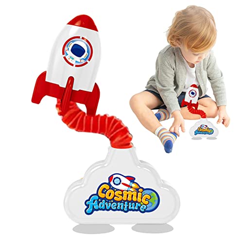 Tubos LED Pop, Tubos pop de foguetes espaciais, Tubos luminosos de inquietação sensorial para menina