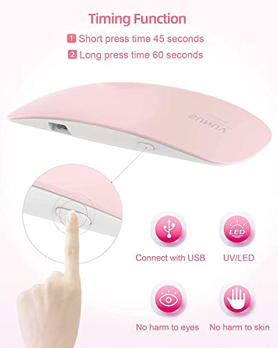 Artnery Min LED UV Light Lamp for Sun Dryer Gel Nail Polish Art Curing 6W Portable Manicure Tool Sunmini Drayer Foldable Light Based for All Kind of Paints Dry Remover Nails... - Image 3