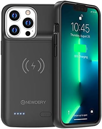 NEWDERY Battery Case for iPhone 13 Pro Max 4800mAh Battery Charging Case Charger Qi Wireless Charging Case Rechargeable External Battery Pack Backup PowerBank for iPhone 13 Pro Max & 12 Pro Max