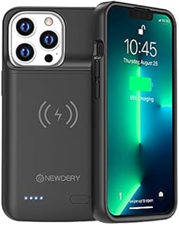 NEWDERY Battery Case for iPhone 13 Pro Max 4800mAh Battery Charging Case Charger Qi Wireless Charging Case Rechargeable External Battery Pack Backup PowerBank for iPhone 13 Pro Max & 12 Pro Max
