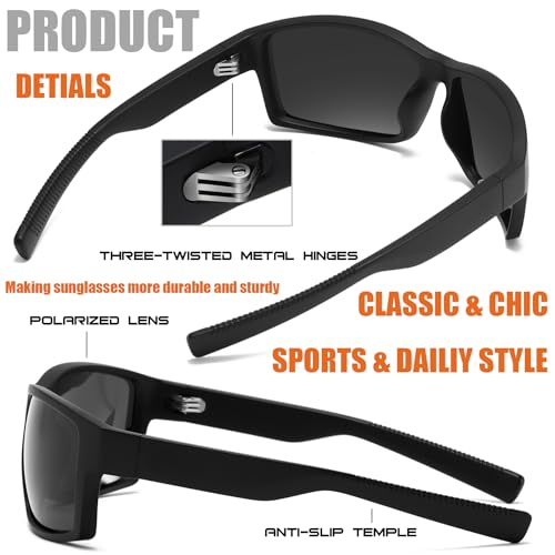 Men's Sunglasses Polarized Square Sports Sun Glasses Oversized Retro Shaeds Fashion Sunnies Vacation Fishing SY60833