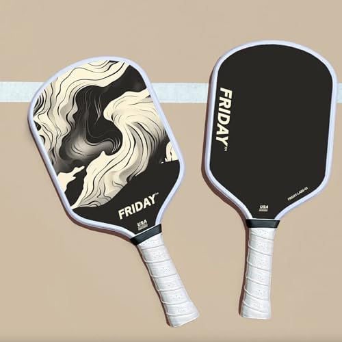 Image of Friday Pickleball Paddle, USA Pickleball Approved, Durable Carbon Fiber, Thermoformed Unibody Design, Honeycomb Core, Gritty Surface for Spin