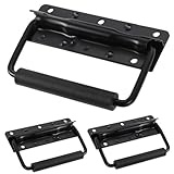 Garneck 3Pcs Black 125Mm Spring Loaded Case Handles Metal Toolbox Pull Handles Heavy Duty Folding Chest Replacement for Industrial Boxes and Cabinets