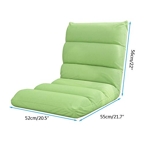 Silla de suelo ajustable, sofá plegable con respaldo, extraíble y lavable, asiento de meditación de 5 posiciones para balcón y dormitorio (color gris)