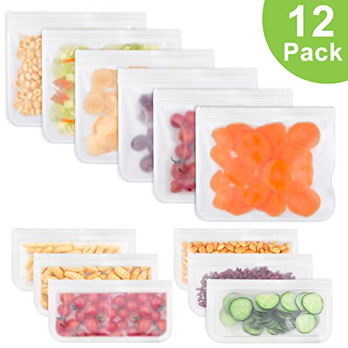 Gaoyong Vrieszak, siliconen vrieszak, herbruikbaar, siliconen zakjes, herbruikbaar, 12 stuks