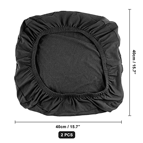 2 Pack Removable Washable Office Computer Chair Seat Covers, Desk Rotating Chair Seat Slipcovers Protectors - Black #TOP2