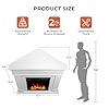 R.W.FLAME 43” Corner Electric Fireplace Mantel Wooden Surround Firebox, TV Stand with Freestanding Electric Fireplace, Remote Control, Adjustable Led Flame, 750W/1500W Pearl White #1