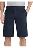 Dickies Men's 11 Inch Regular Fit Stretch Twill Cargo Short, Dark Navy, 36