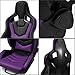 ModifyStreet Universal PVC Fiberglass Leather Reclinable Black+Purple Racing Seats Right Left [EVO-Series]