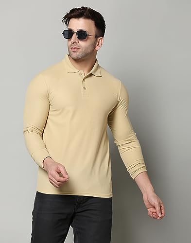 Image of INKKR Men's Soild Full Sleeve Polo Neck T-Shirt Combo