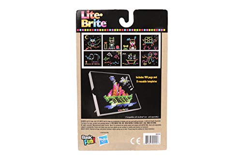 Lite Brite Peg and Template Refill Pack, Light Up Drawing Board Accessories, LED Drawing Board Pegs with Colors, Toys for Creative Play, Light Toys for Kids Aged 4 + by Basic Fun - Image 2