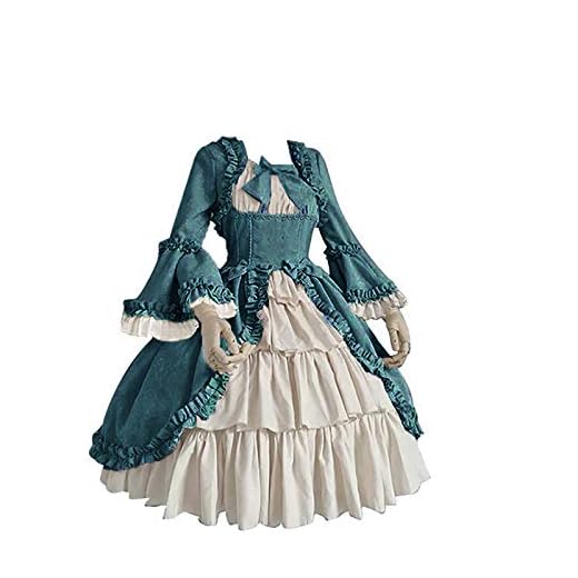 Disfraces de Halloween para mujeres, adolescentes, niñas, vestido vintage de princesa rococó, vestido de baile, vestido largo renacentista, disfraz medieval de reina Victoria para mujer, azul, S