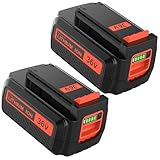 【Caractéristiques de la batterie】Type de batterie : Lithium-Ion | Tension : 36V | Capacité : 2500mAh | Quantité : 2 pièces, batterie de rechange pour Black Decker 36 Volt MAX, pas d'effet mémoire, facile à charger et à utiliser