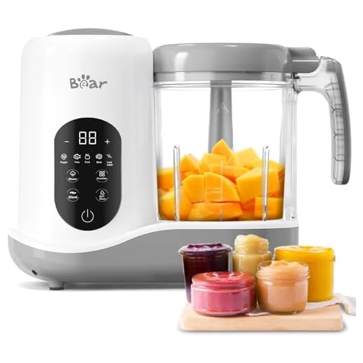 Bear Babynahrungszubereiter,Eine Stufe Baby Food Maker Dampfgarer Mixen,Automatisches Kochen & Zerkleinern,Babybrei Zubereiter mit Selbstreinigungsfunktion,Weiß
